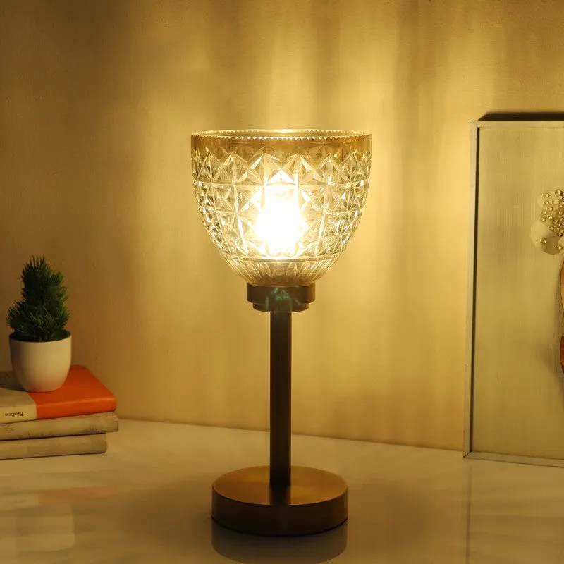 Cindrel Elegant Mild Steel Table Lamp - Gold,Transparent media 3