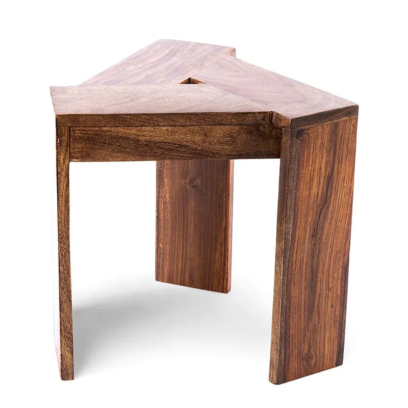 Jverox Sheesham Wooden Side & Bedside Table - Brown media 3