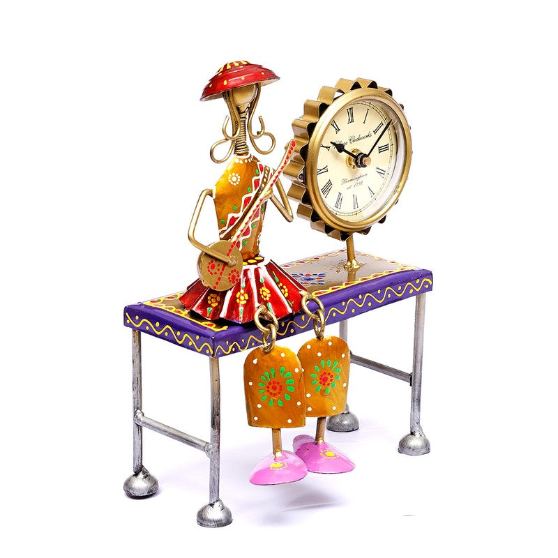 Handcrafted Artistic  Metal Table Clock media 5