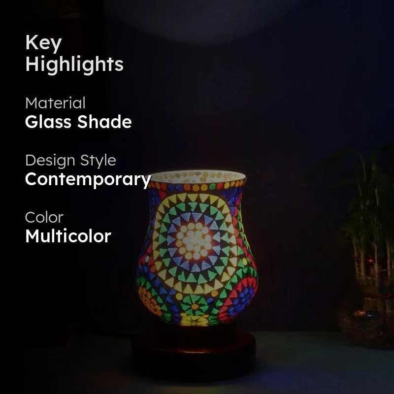 Tumbler Mosaic Glass Table Lamp - Multicolor media 2