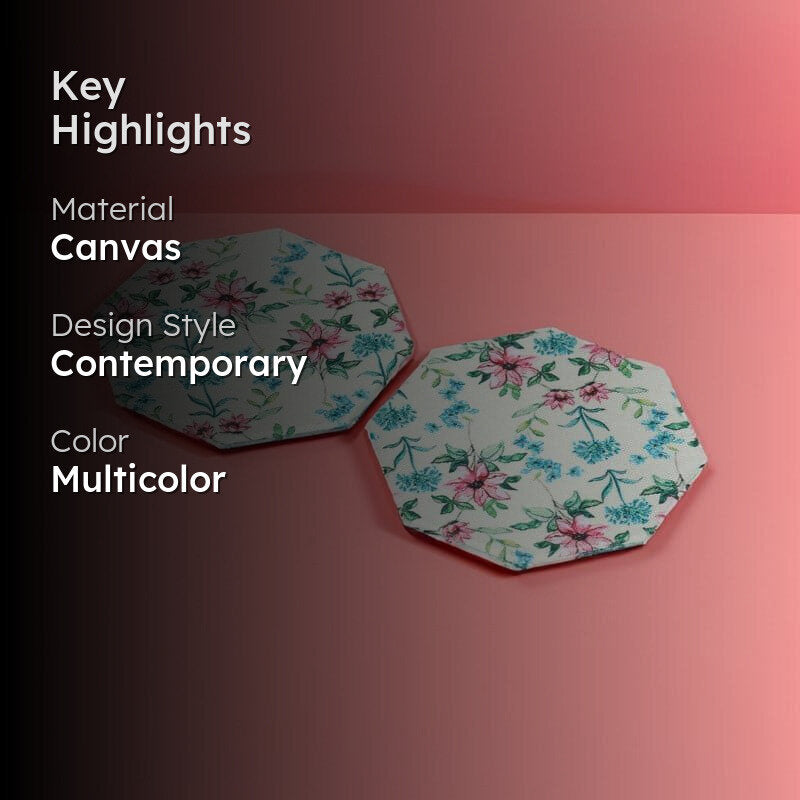 Elif Octa Canvas Coaster - Set Of Two media 2
