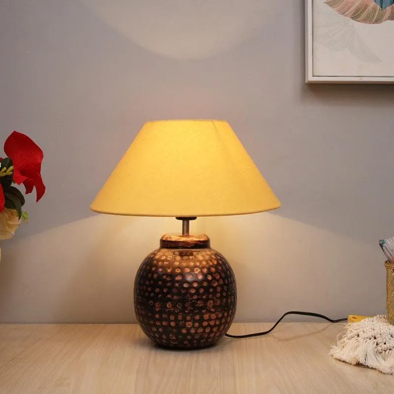 Vintage Charm Fabric Table Lamp - Gold,Bronze media 1