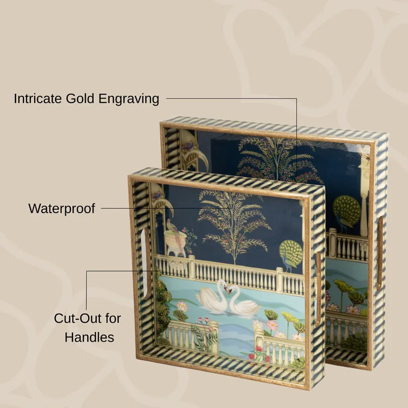 Rajhans Square Serving Tray - Set Of Two media 4
