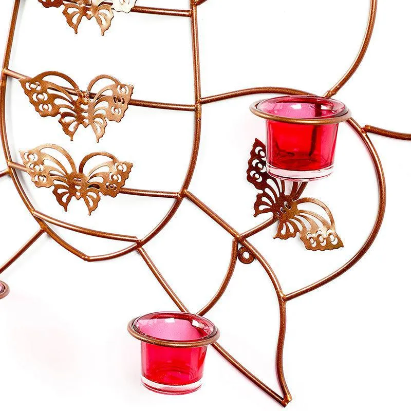 Sylva Wing Iron & Glass Tea Light Holder - Copper media 5