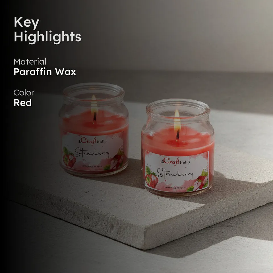 Nithya Strawberry Scented Jar Candle - Set Of Two media 2