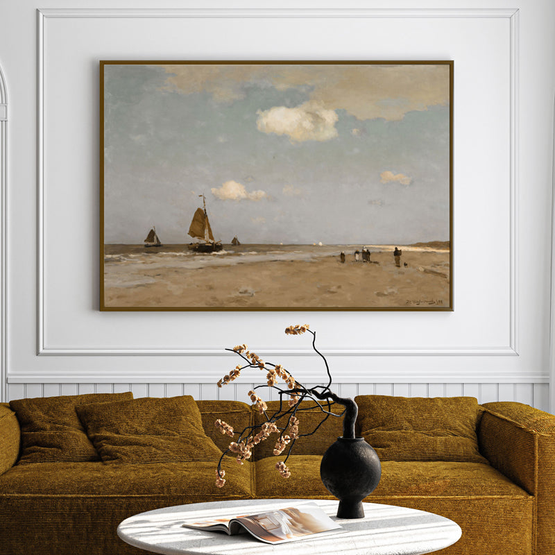 Sails & Skies Wood Wall Art With Frame - Black