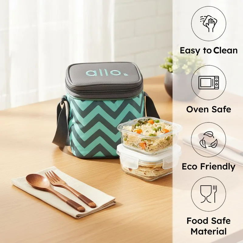 Paksy Leak Proof Glass Lunch Box (320 mL Each) - Set Of Two media 1