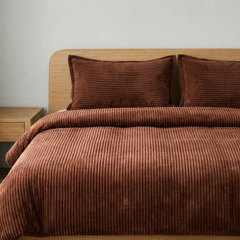 Warm Cosy Acrylic Wool Bedsheet (Coffee) - 190 GSM media 4