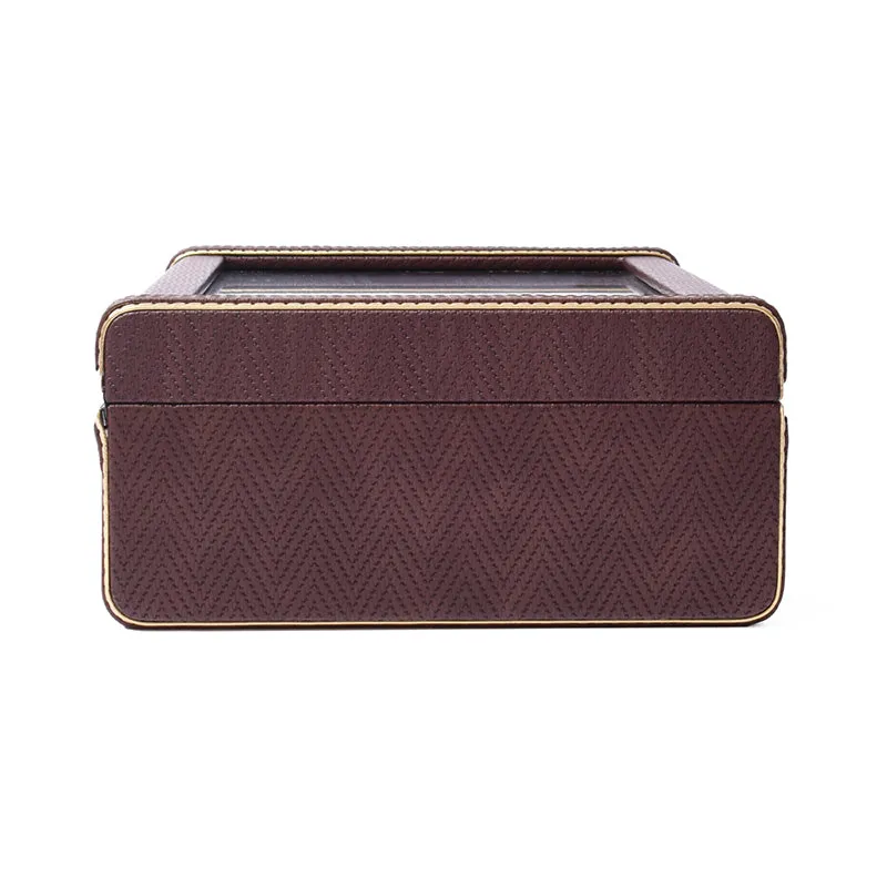 Vautch Faux Leather Watch Organizer - Brown & Gold media 5