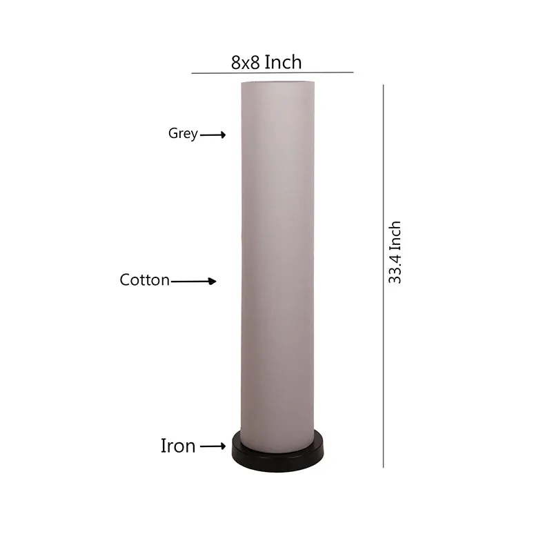 Camia Wooden Tower Floor Lamp With Jute Shade - Grey media 5