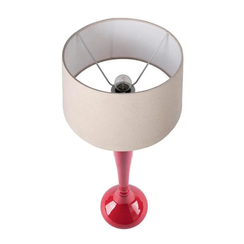 Royal Ovoid Table Lamp With Fabric Shade - Red,White media 3