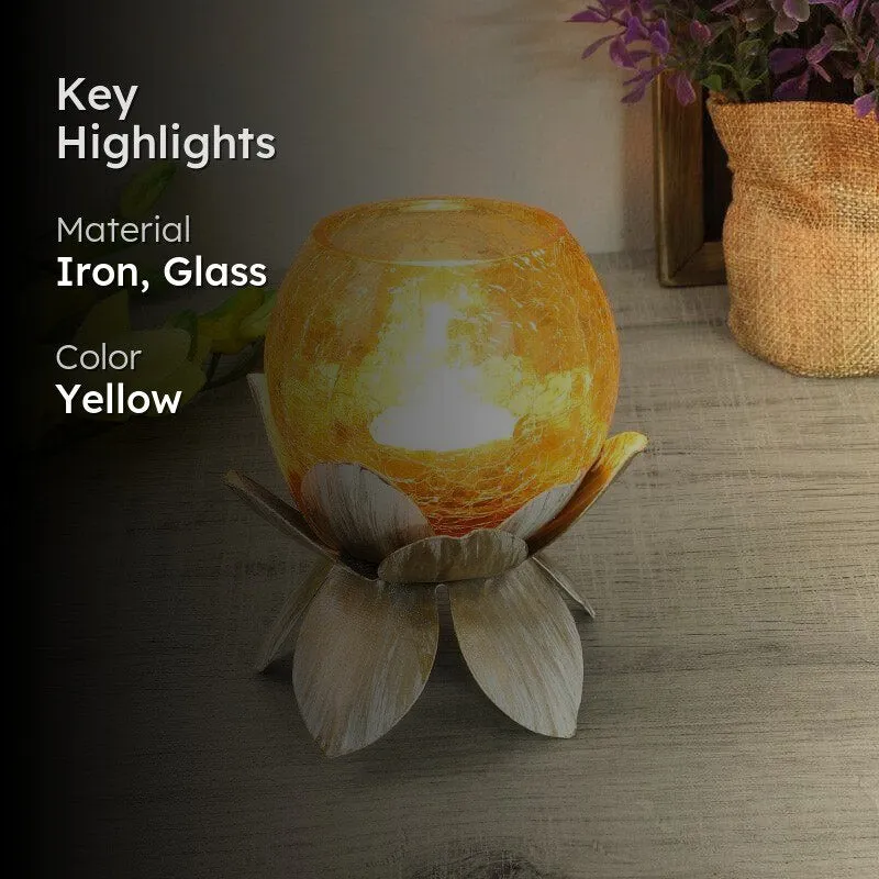 Lotus Tealight Candle Holder - Yellow media 2