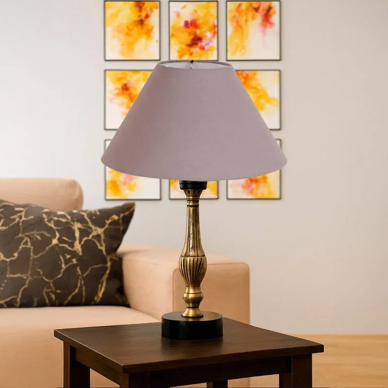 Aurelo Elin Wooden Table Lamp - Grey media 4