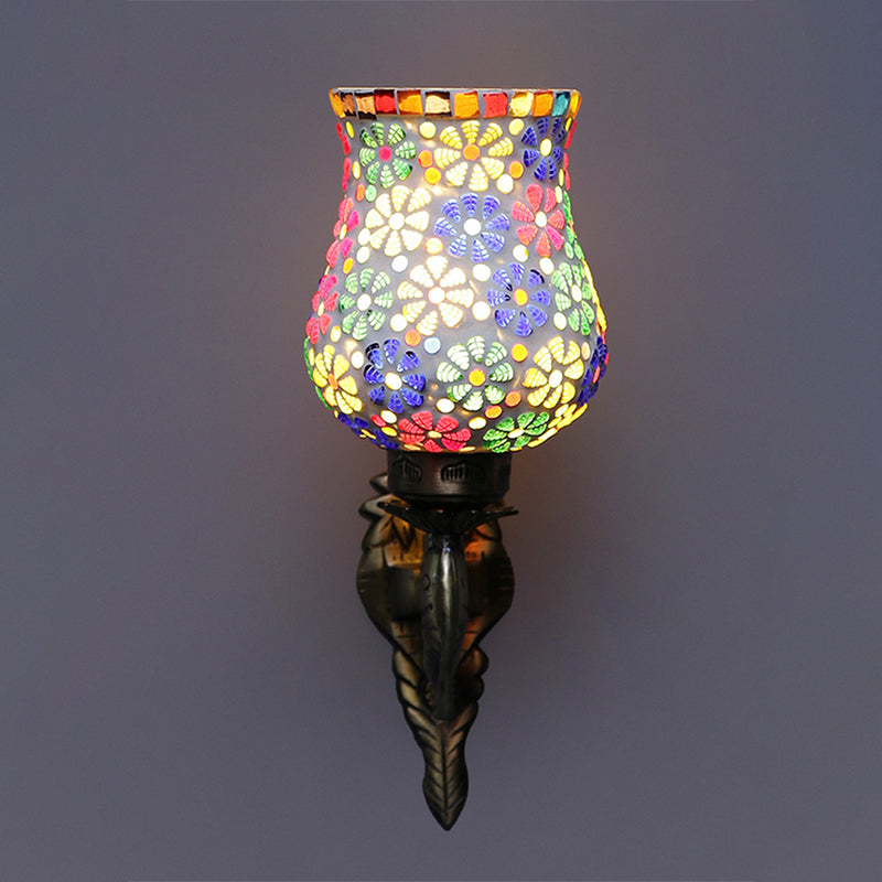 Liva Ziada Mosaic Glass & Metal Wall Lamp