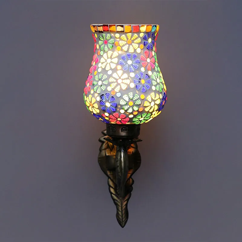 Liva Ziada Mosaic Glass & Metal Wall Lamp media 1