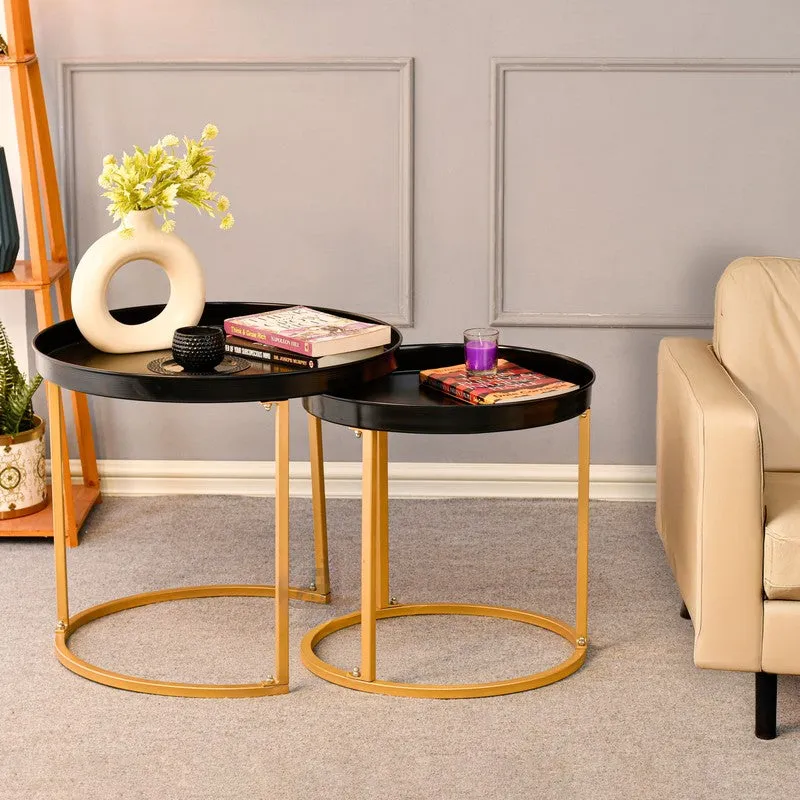 Noira Edge Center Table (Black & Gold) - Set Of Two media 4