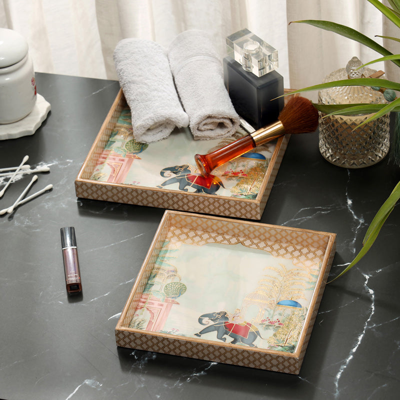 Royal Haathis Square Serving Tray - Set Of Two media 4