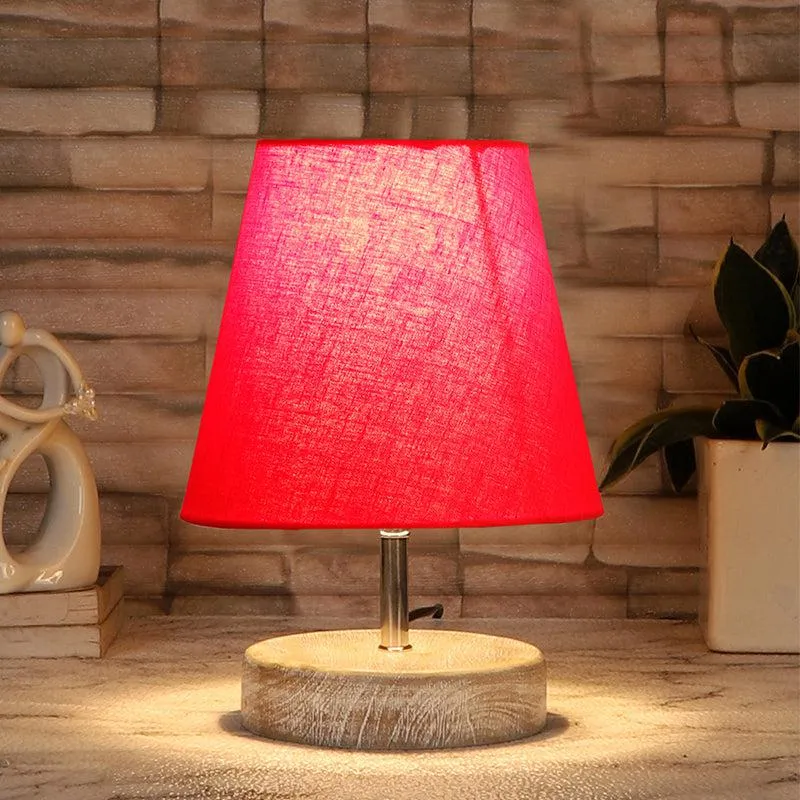 Renvo Fabric Table Lamp - Red,Brown media 1