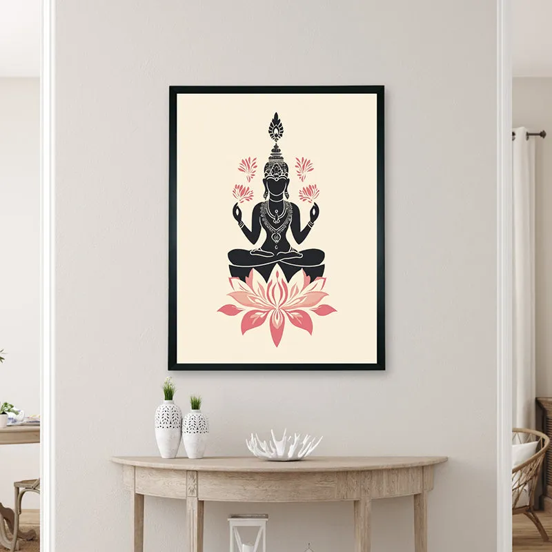 Padma Buddha Canvas Wall Art With Resin Frame media 5