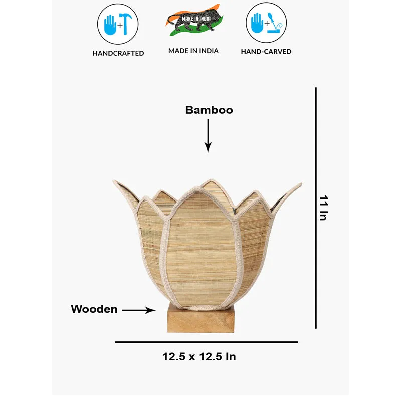 Ambrya Bamboo Petal Edge Table Lamp - Beige media 7