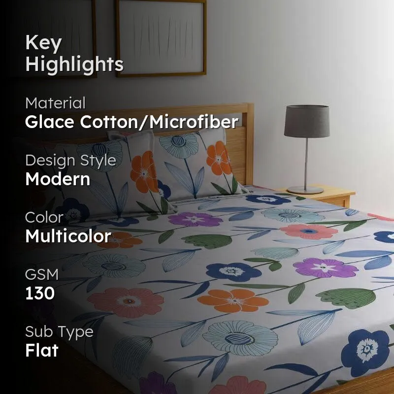 Belle Printed Microfiber Bedsheet - 130 GSM media 2