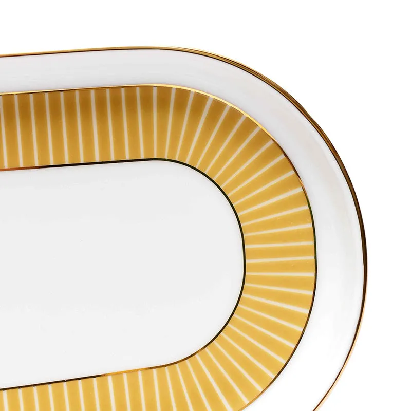 Gilded Iris Oval Porcelain Platter - Gold media 3