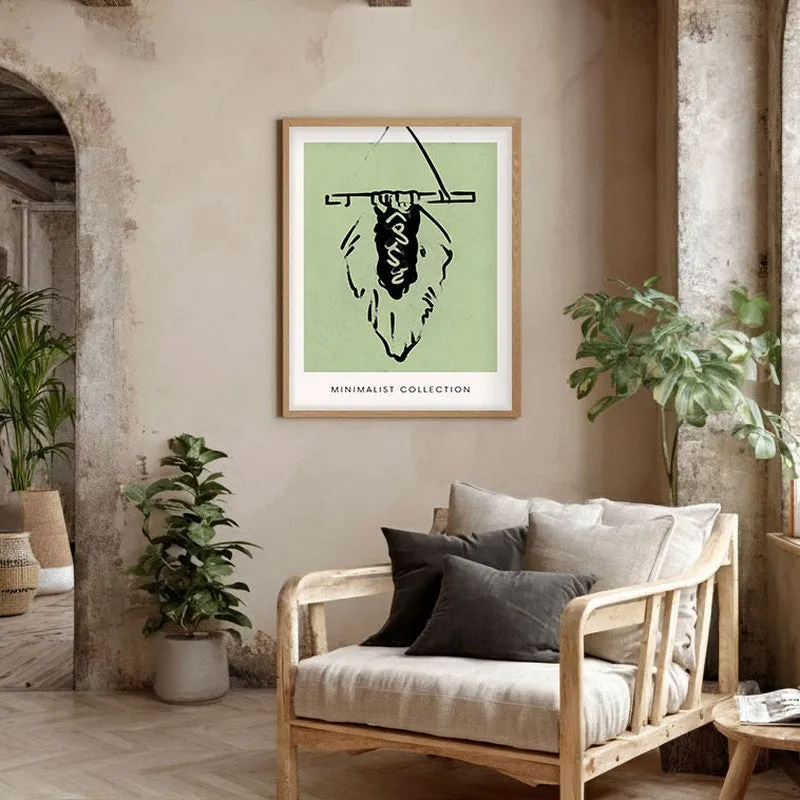 Serene Boho Canvas Wall Painting With Brown Frame media 5