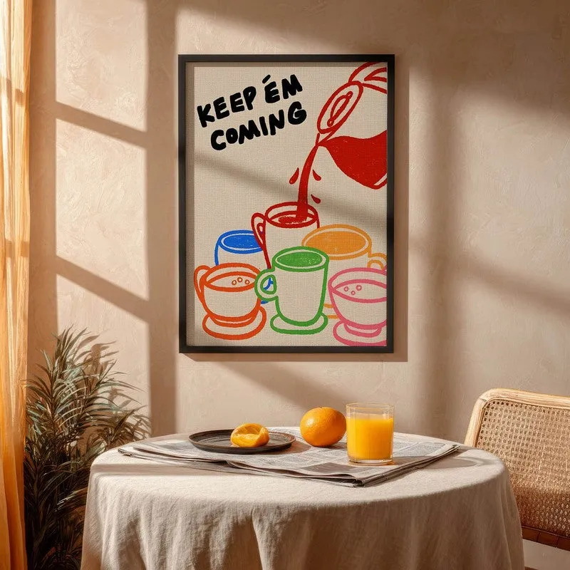 Keep'em coming Archival Canvas Wall Art - Black media 4