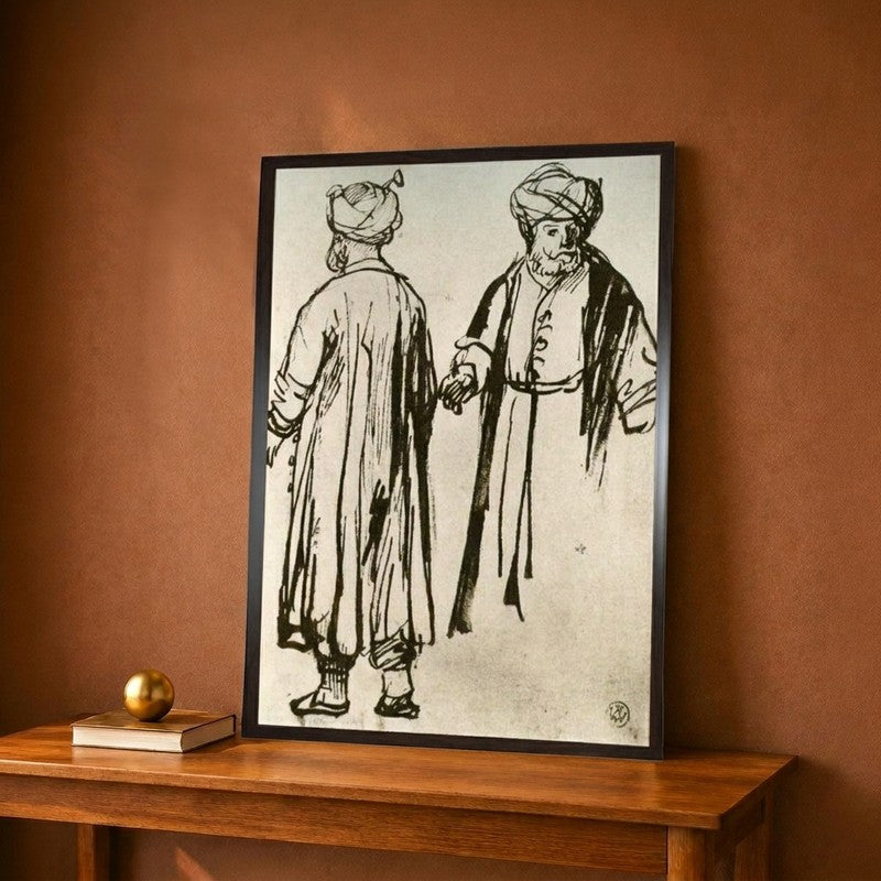 Two Turks Walking, 1913 Canvas Wall Painting - 9 x 12 Inches