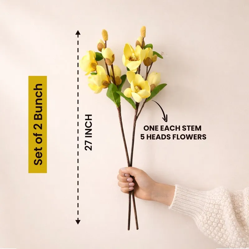 Blushora Plastic Artificial Flower (Yellow) - Set Of Two media 10