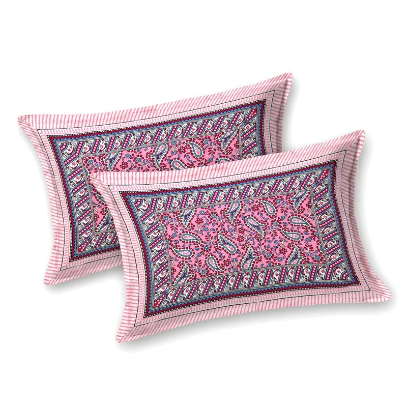 FloralNest Cotton Bedsheet (Pink) - 144 TC media 3