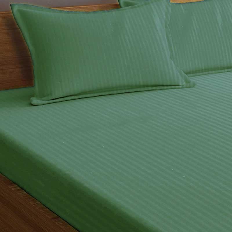 Cora Stripe Microfiber Bedsheet (Green) - 130 GSM media 5