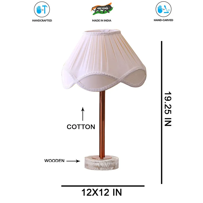 Valencia Rodin Wooden Table Lamp - White,Copper,White media 7