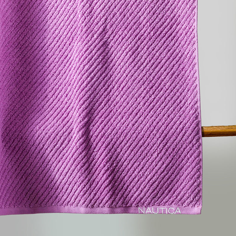 Nautica Riviera Soft Cotton Bath Towel (Light Blue & Lilac) - Set Of Two media 3