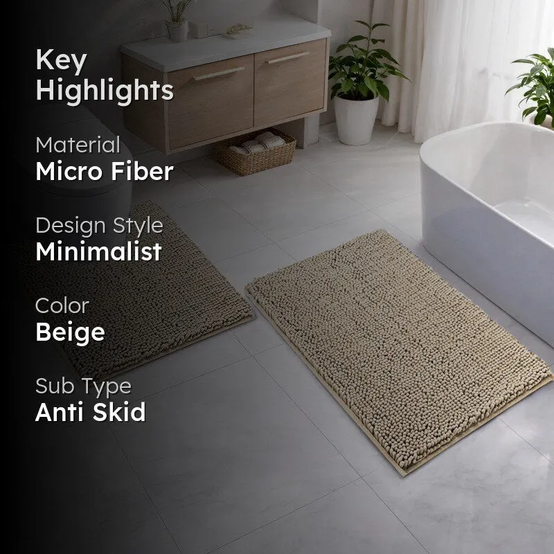 PureTone Microfiber Bath Mats (Beige) - Set of Two media 2