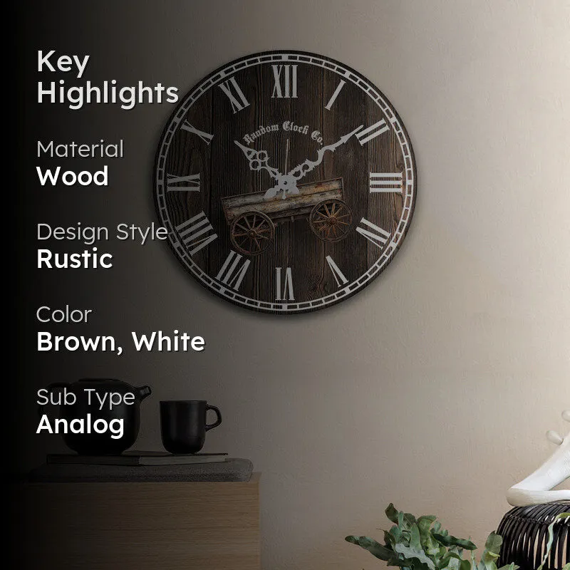 Wheel Of Time Wood Analog Wall Clock media 2
