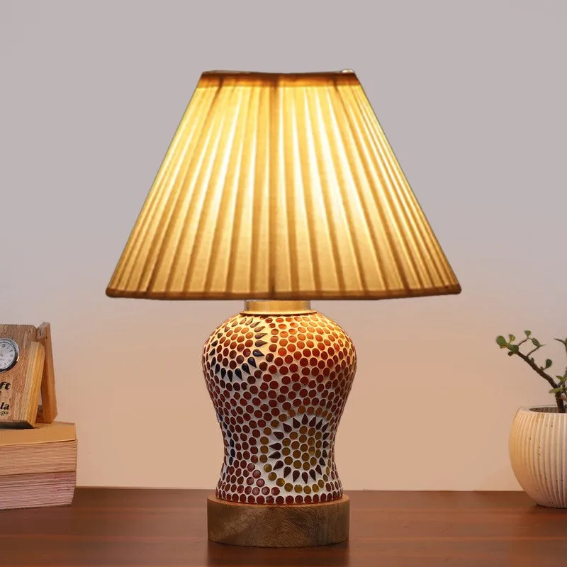 Aranya Pleatra Wooden Table Lamp - Multicolor media 3