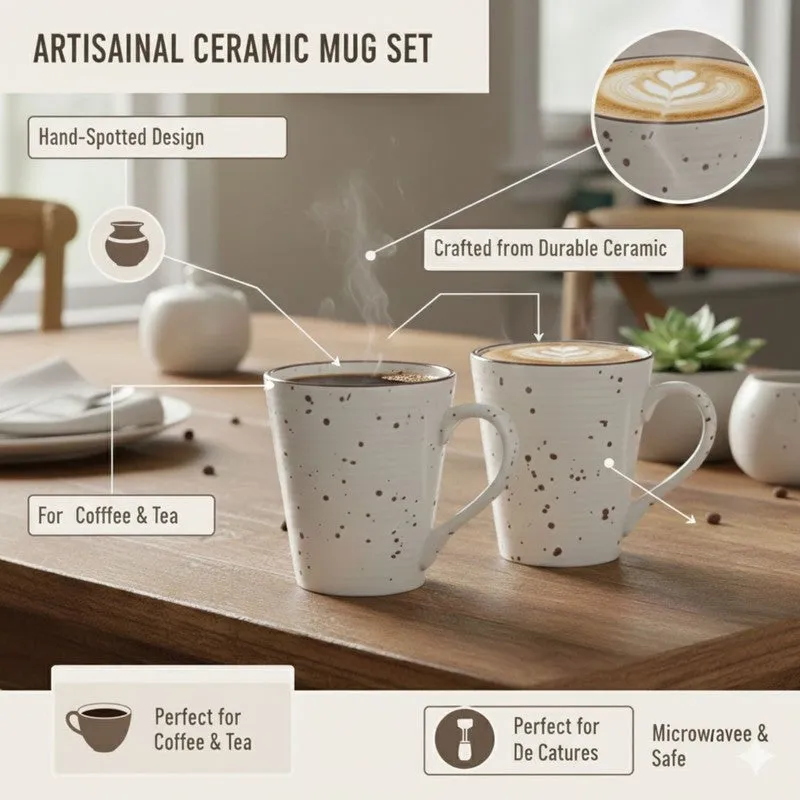 Ceramic Ceramic Coffee Mug (250 mL Each) - Set Of Four media 6