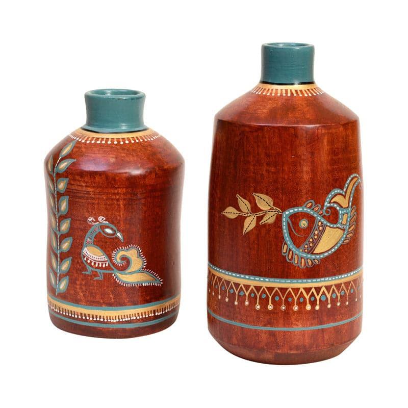 Vritra Tribal Terracotta Vase - Set Of Two media 3