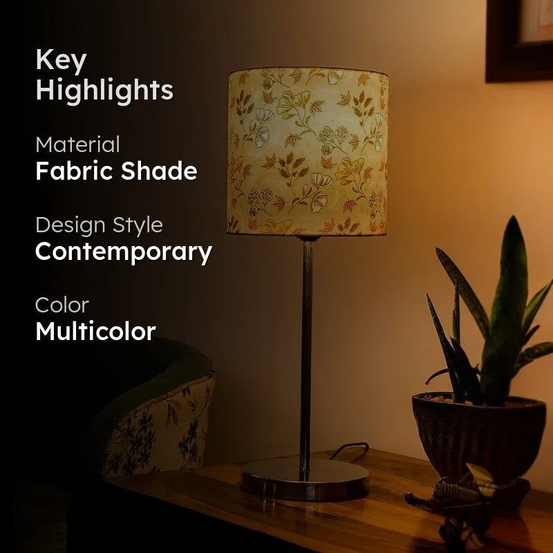 Gardenia Aura Metal Chrome Fabric Table Lamp - Multicolor media 2