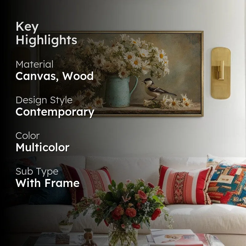 Petal Reverie Canvas Wall Painting With Frame media 2
