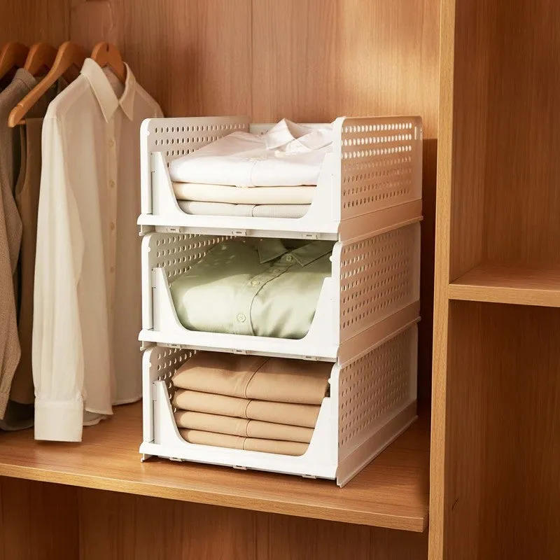 Elegant Stackable Wardrobe Organizer - Set of Three media 1