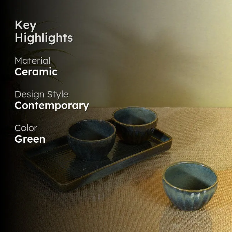 Infantof Ceramic Serving Bowl With Tray - Four Piece Set media 2