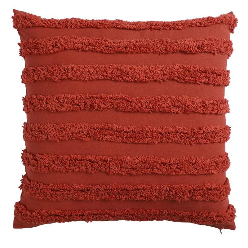 Seshat Tufted Cotton Cushion Cover (Red) - Set Of Two media 3