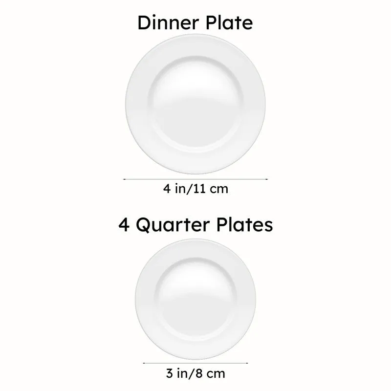 Striped Blosson 4 Quarter Plates with 1 Dinner Plate - Five Piece Set media 10