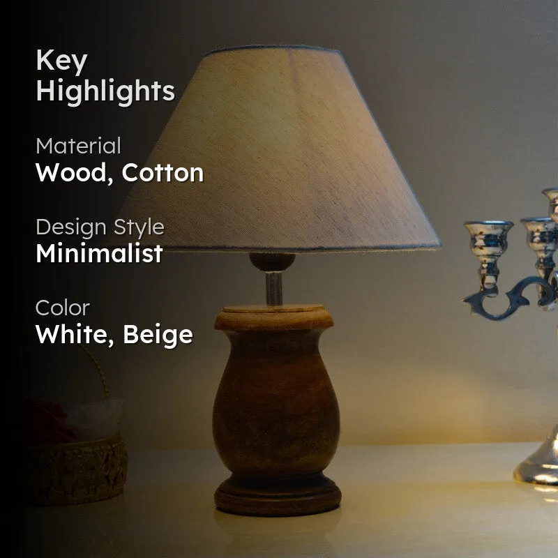 CleanGlow Wooden Table Lamp - White media 2