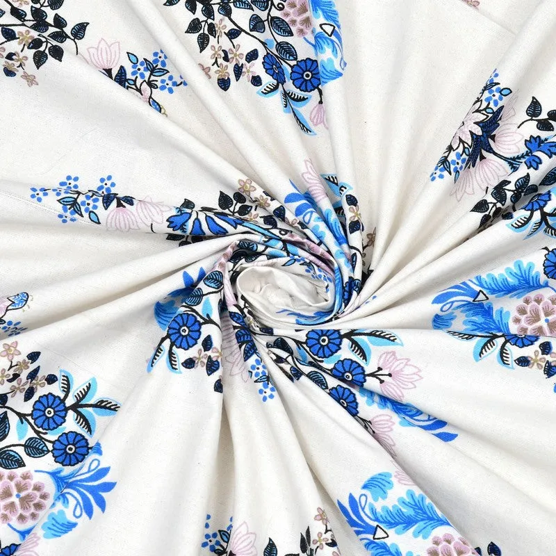 Royaly Cotton Bedsheet (Blue,White) - 240 TC media 5