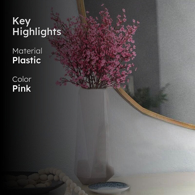 Faux Gypsophila Floral Stick (Pink) - Set Of Four media 2