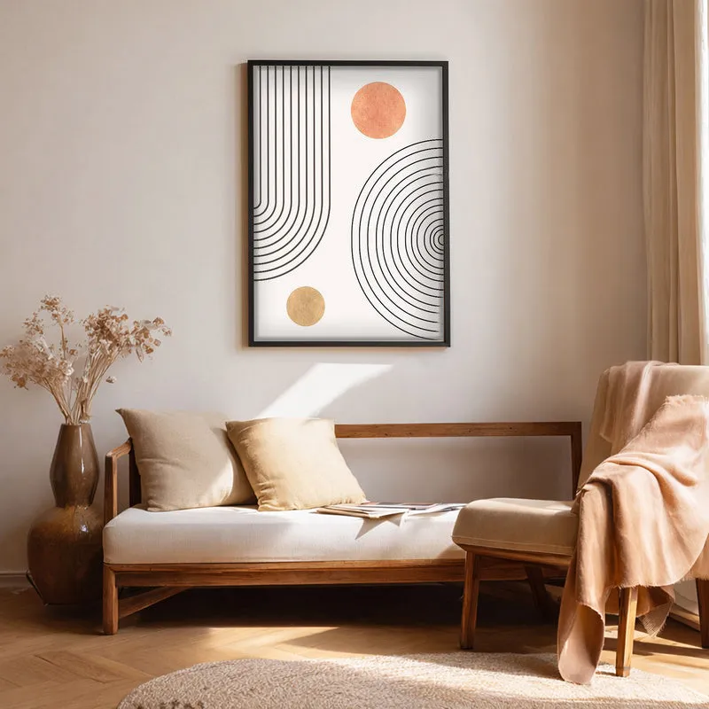 Linear Harmony Canvas Wall Painting With Black Frame media 1