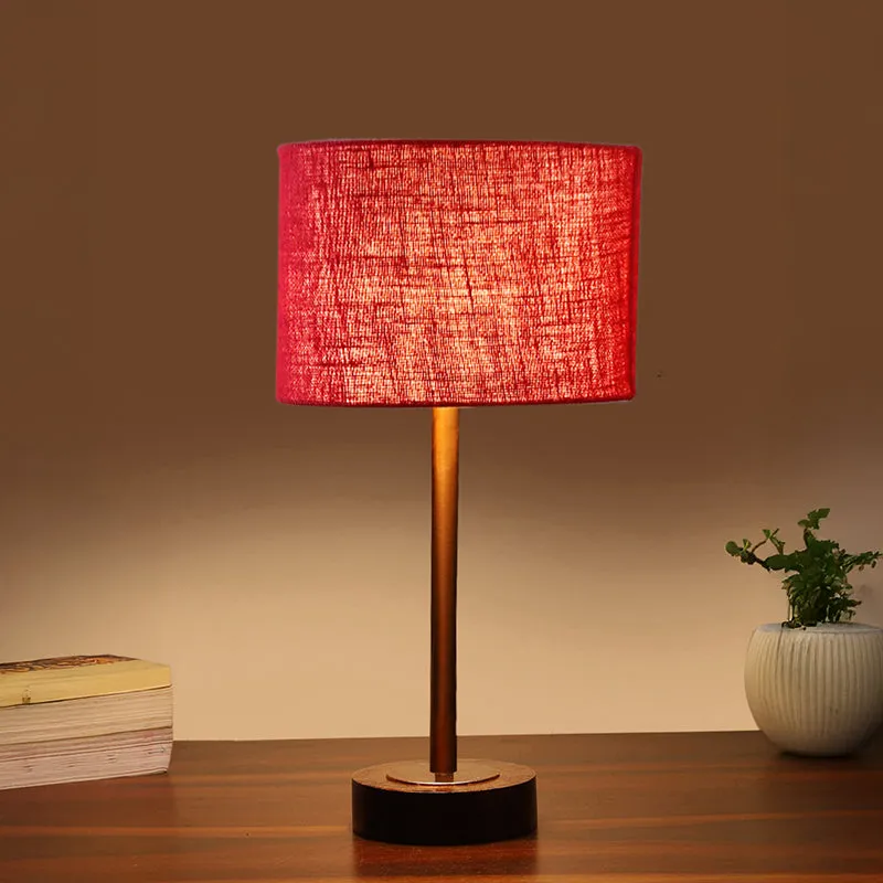 Sienna I Rodin Wooden Table Lamp - Maroon,Copper,Brown media 1